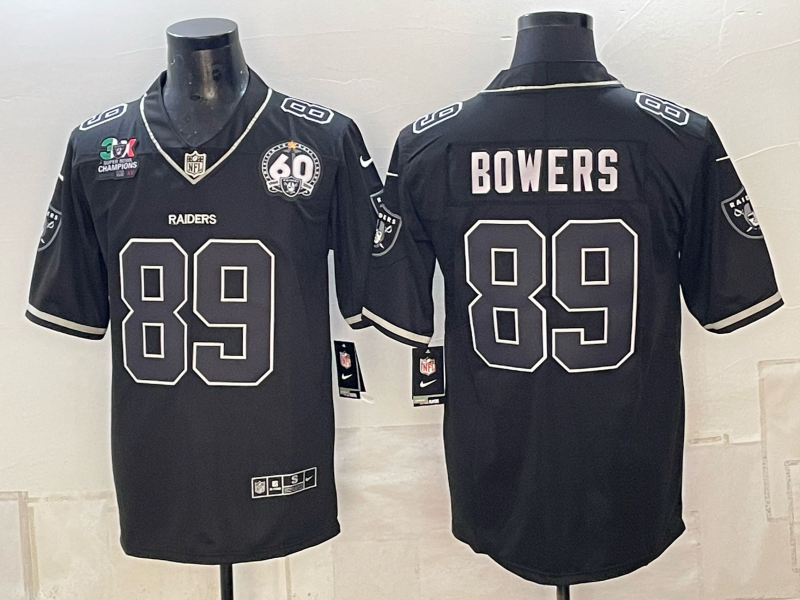 Men 2026 Oakland Raiders #89 Bowers Black Nike Limited NFL Jersey 101606